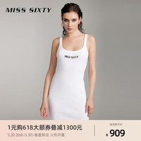 MISS SIXTY2024夏季新款针织连衣裙女U形领无袖修身背心裙显瘦