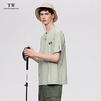Teenie Weenie Men小熊男装白色T恤男2024夏季新款休闲t恤圆领短袖