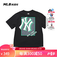 MLB 儿童男女童休闲版型波普老花T恤24春夏 黑色 140cm