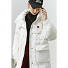 范思蓝恩 22FS4298设计感中长款羽绒服女冬季新款连帽外套 白色 L