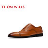 THOM WILLS 桑穆威世 ThomWills男鞋棕色皮鞋英伦手工商务正装真皮布洛克牛津鞋男