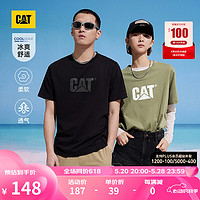 CAT卡特24春夏男户外Coolmax科技经典logo印花短袖T恤 浅绿色 M