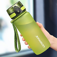 UZSPACE 优之 运动水杯太空杯男女学生夏季便携塑料壶大容量健身tritan水瓶 果绿 650ml 进口tritan材质