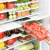 SP SAUCE 日本冰箱冷冻沥水保鲜盒密封不串味食品储物盒厨房分类冷藏收纳盒 PET沥水系列宽形大号 3L