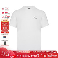 保罗史密斯(paul smith)笑脸系列男士PS常规版型纯棉短袖T恤 灰白色 XXL