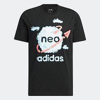 adidas NEO 个性百搭潮流舒适男款圆领短袖T恤夏装