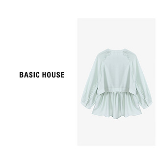 Basic House/百家好C女减龄长袖肌理感收腰衬衫B0624B5P962 薄荷绿 M110-120斤