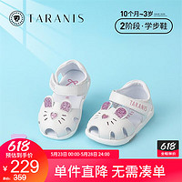 泰兰尼斯童鞋软底婴儿鞋夏季萌趣可爱女童凉鞋软底机能学步鞋 白色 24(内长15.5cm适合脚长15.0cm)