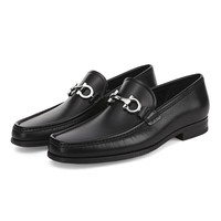 Ferragamo 菲拉格慕男鞋 男士CHRIS系列牛皮GANCINI扣饰商务皮鞋 黑色 02A881 0686084 7/41