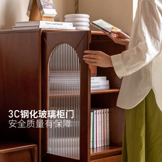 源氏木语实木电视柜边柜客厅靠墙储物柜小户型复古风家用收纳柜 0.75米边柜（750*400*1100mm）