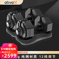 AtivaFit可调节哑铃40kg男士大重量家用练手臂肌肉器材纯钢 泰坦款40kg*2(一对总重160斤)