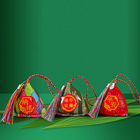 福居印象 端午節粽子香囊香包3個紅色平安綠色端午安康彩虹色納福艾葉流蘇