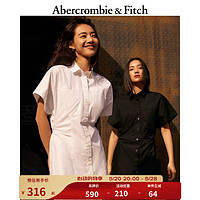 Abercrombie & Fitch 女装 24春夏新款时尚短袖府绸衬衫式连衣裙 358456-1 白色 165/92A S标准版