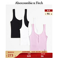 Abercrombie & Fitch 女装套装 24春夏3件装小麋鹿U型领罗纹亨利式背心 358709-1 黑色、白色、粉色 XS (160/84A)