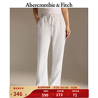 Abercrombie & Fitch 女装 24春美式小麋鹿时尚卫裤高腰喇叭运动卫裤 355676-1 浅灰色 M  (165/76A)