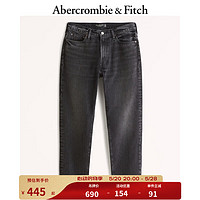 Abercrombie & Fitch 男装 90年代风美式复古深色水洗高腰仿旧直筒牛仔裤 321908-1 黑色水洗 30/30