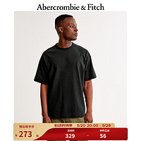Abercrombie & Fitch 男装女装装 24夏季宽松休闲美式风重磅T恤 KI124-3659 黑色 XS (170/84A)
