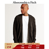 Abercrombie & Fitch 男装 美式复古休闲通勤上衣时尚潮流毛衣百搭针织开衫 330128-1 深棕色图案 XL (180/116A)