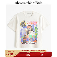 Abercrombie & Fitch 男装女装装 24夏季时尚图案美式风复古T恤 KI123-4161 米白色 L (180/108A)