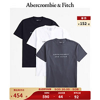Abercrombie & Fitch 男装女装套装 24春夏3件装印花时尚休闲短袖T恤 358795-1 多色 M (180/100A)
