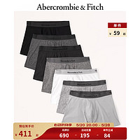 Abercrombie & Fitch 男装套装 7条装轻薄舒适柔软拼花logo四角内裤 326423-1 多重灰色 M