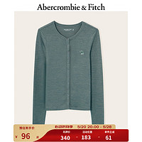 Abercrombie & Fitch 女装 24春夏新款美式时尚亨利修身长袖T恤 322678-1 绿色 XS (160/84A)