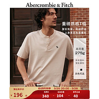 Abercrombie & Fitch 男装女装装 24春夏小麋鹿亨利式重磅短袖T恤 358178-1 浅灰色 S (175/92A)