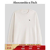 Abercrombie & Fitch 男装女装情侣装 24春新款小麋鹿长袖T恤上衣 355502-1 浅灰色 S (175/92A)