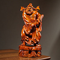 OLOEY 木雕天師鐘馗神像擺件客廳裝飾工藝品