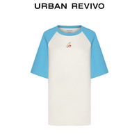 URBAN REVIVO 女装时尚休闲趣味水果印花撞色T恤UWL440170 本白 S
