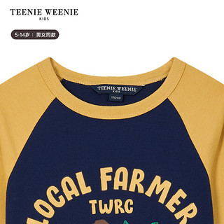 Teenie Weenie Kids小熊童装24秋季男女童插肩袖撞色长袖T恤