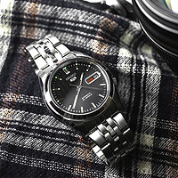 SEIKO 精工 自動機械手表 簡約商務系列腕表 SNK361K1 黑盤鋼帶