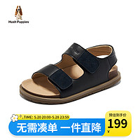 暇步士（Hush Puppies）童鞋男童凉鞋儿童凉鞋透气户外软底中大童厚底休闲沙滩鞋子 黑色 29码 适合脚长18.5cm