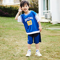 88VIP：Miiow 猫人 男童夏装儿童速干运动套装2024夏季两件套大童男孩篮球服