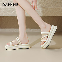 DAPHNE 达芙妮 时装凉鞋女夏季2024时尚百搭休闲单鞋中跟粗跟鞋子优雅凉鞋