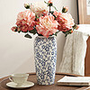 美杜 新中式青花瓷复古花瓶陶瓷创意插花花器客厅玄关装饰品摆件 中式花瓶