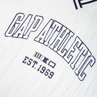 Gap 盖璞 女士肌理感logo撞色插肩T恤 465685 白色 XL