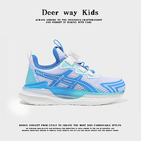 Deerway 德尔惠 2024春季运动鞋女童中大童旋转扣女孩子单网休闲跑步鞋