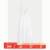 HOLLISTER24夏季新款甜辣侧边抽褶加长款吊带连衣裙女 KI359-4169 白色
