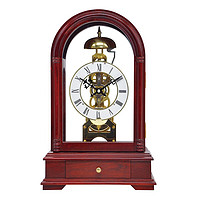 POLARIS 北极星 座钟 欧式实木台钟 椴木机械透视座钟 家居装饰古典床头钟 T332