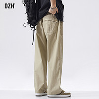 DZH 男士直筒裤美式卡其色工装裤男裤裤子男款夏季薄款休闲裤长裤夏天