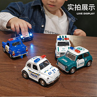 KIV 卡威 Q版合金聲光警車仿真小汽車模型兒童男孩寶寶3-6歲玩具車警察車