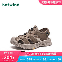 hotwind 热风 2024年夏季新款男士潮流时尚包头凉鞋纯色简约百搭运动男鞋