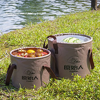 原始人戶外水桶可折疊水桶便攜式中大號戶外旅行露營釣箱釣桶水盆