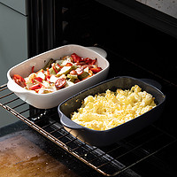 ALANIZ 南兹烤盘陶瓷长方形电烤箱专用芝士焗饭盘子家用双耳烤碗