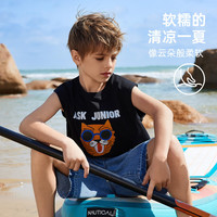ASK JUNIOR男童无袖T恤2024夏装儿童卡通印花透气背心打底衫