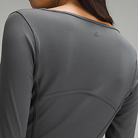 lululemon 丨Waist-Seamed Nulu™女士腰部缝线长袖T恤 LW3HVRS 横越灰色