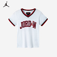 Jordan NIKE 耐克 童装男女童短袖T恤夏季舒适短T上衣小婴童 纯白色 160