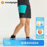 moodytiger【网球系列】男童夏款撞色儿童运动短裤| Air Supply空气衣 炭黑色 170cm