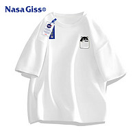 NASA GISS 官方潮牌短袖男夏季纯棉男士t恤男女同款衣服百搭上衣 白色 L